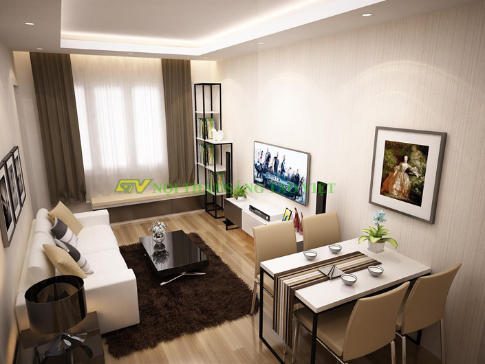 Thiết kế nội thất chung cư Green Stars Phạm Văn Đồng hiện đại đơn giản